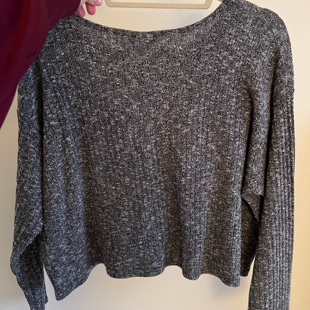 Gray Slightly Cropped Sweater